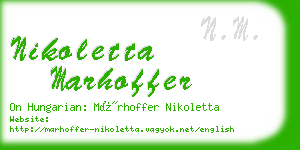 nikoletta marhoffer business card